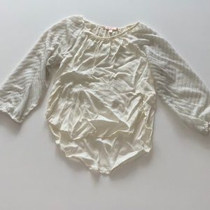 Off white/ivory blouse with statement sleeves